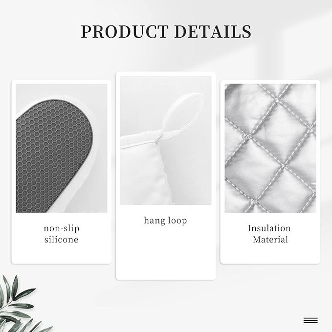 Rooster Print Oven Mitts and Pot Holders Sets Silicone Rooster Kitchen Mitts Potholders Heat Resistant 4Pcs Oven Gloves Hot Pads for Kitchen Baking Cooking BBQ Grilling