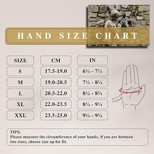 HANDLANDY Tactical Gloves for Airsoft Shooting, Flexible Grip Work Gloves for Men, Touchscreen Utility Mechanics Gloves (Large, Brown)