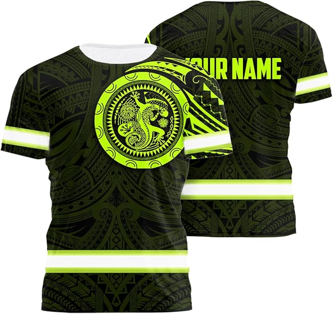 Matedecor Skull High Visibility Shirt Men Reflective Safety Shirts US Flag Custom Name Workwear, Runners, Walkers, Patriotic