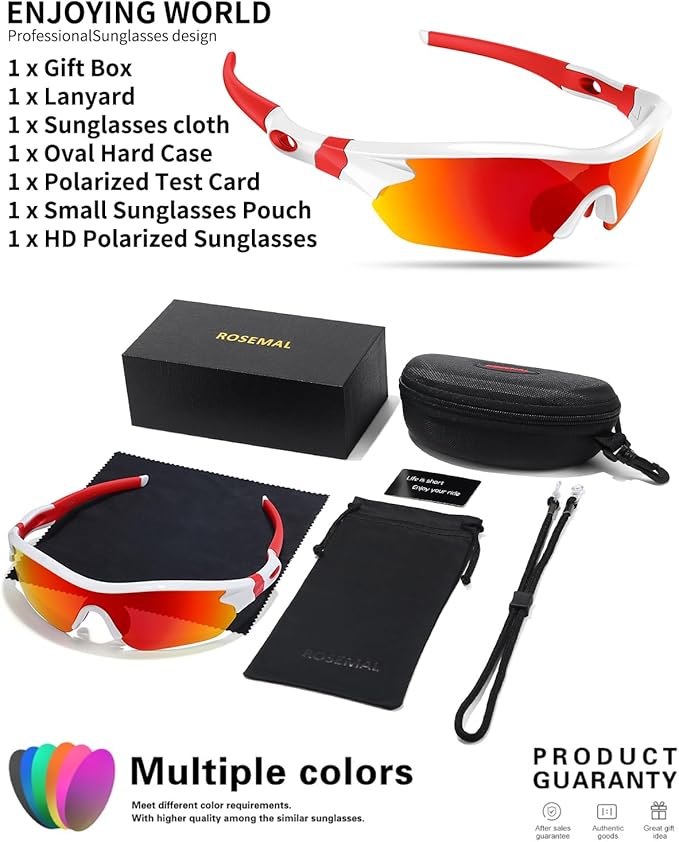 Polarized Sports Sunglasses for Men Women Youth Baseball Running Fishing Tennis Golf Cycling Driving Motor TAC UV400 TR90