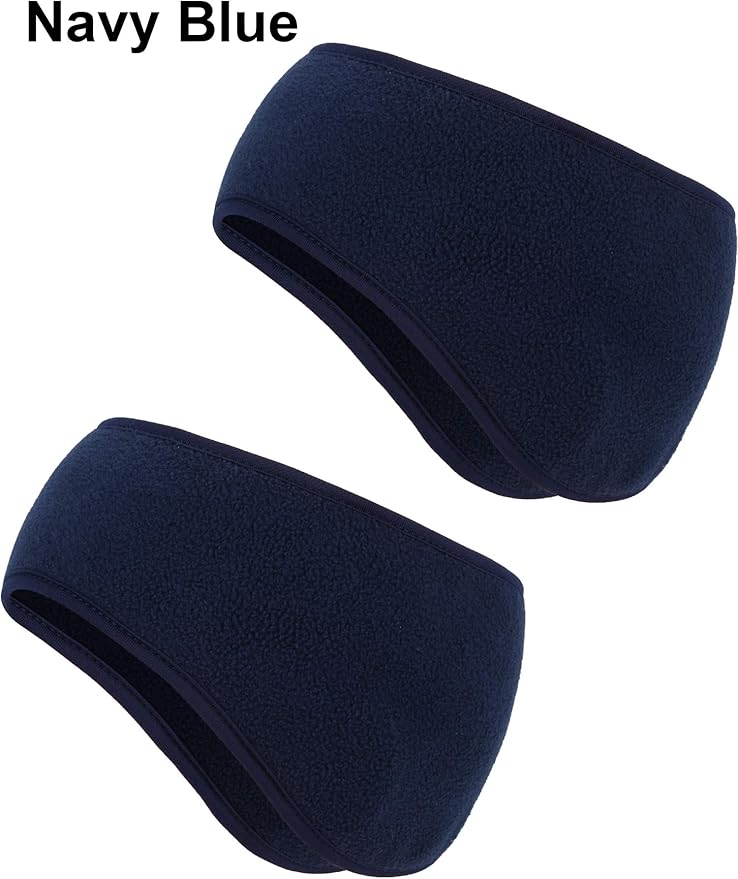 Boao 2 Pieces Ear Warmer Headbands Fleece Earmuffs Winter Ear Covers Running Wicking Ski Sport Headband for Women & Men