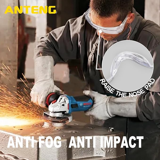 Safety Glasses Over Eyeglasses, Shooting Glasses Over Eyeglasses, Anti Impact Safety Glasses, with Cleaning Cloth