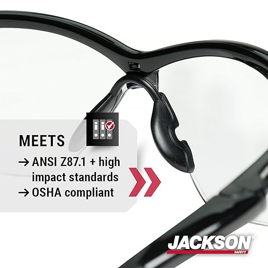 Jackson Safety SG Safety Glasses - Eye Protection for Men & Women - ANSI Z87.1 - Pack of 12 (Multiple Styles)