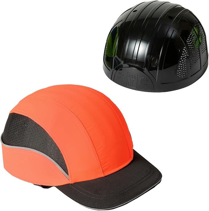 TIHEEN Unisex Safety Bump Cap, Baseball Hat Style with Reflective Stripes Lightweight and Breathable Hard Hat Head Protection Cap