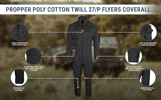 Propper mens Poly Cotton Twill 27/P Flyers Coverall
