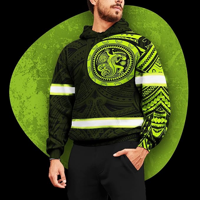 Matedecor Skull High Visibility Shirt Men Reflective Safety Shirts US Flag Custom Name Workwear, Runners, Walkers, Patriotic