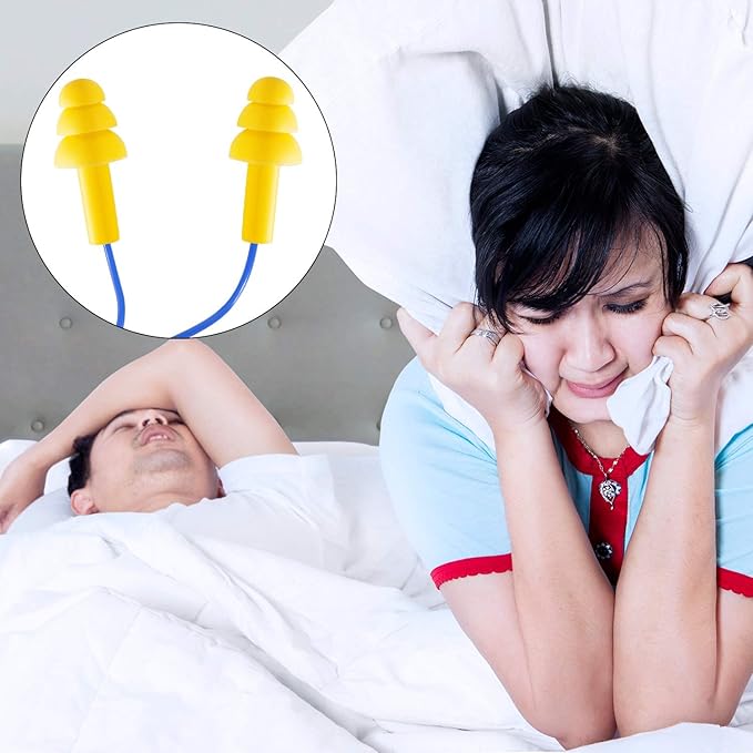 LEIFIDE 25 Pairs Corded Ear Plugs Silicone Waterproof Ear Plugs with Cords for Sleeping Snoring Swimming Shooting, Reusable Plugs Noise Cancelling and Hearing Protection