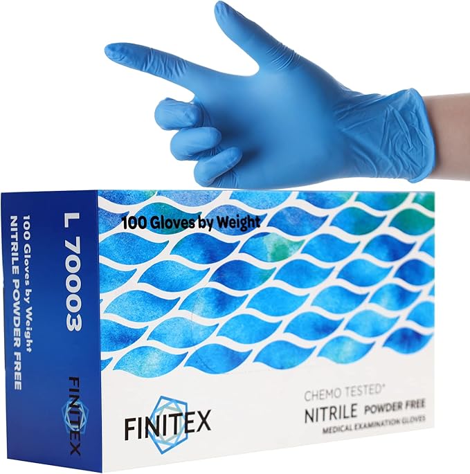 FINITEX Nitrile Disposable Medical Exam Gloves 4 mil Powder-free Latex-Free 100 PCS Examination Home Cleaning Food Gloves