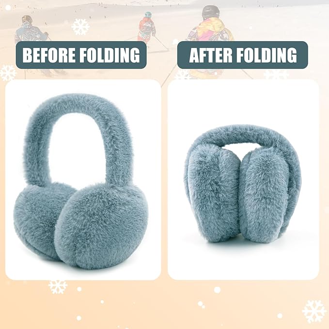 Kids Winter Earmuffs Baby Warm Ear Muff Girls Cute Furry Ear Warmers Boys Foldable Ear Covers for Cold Weather