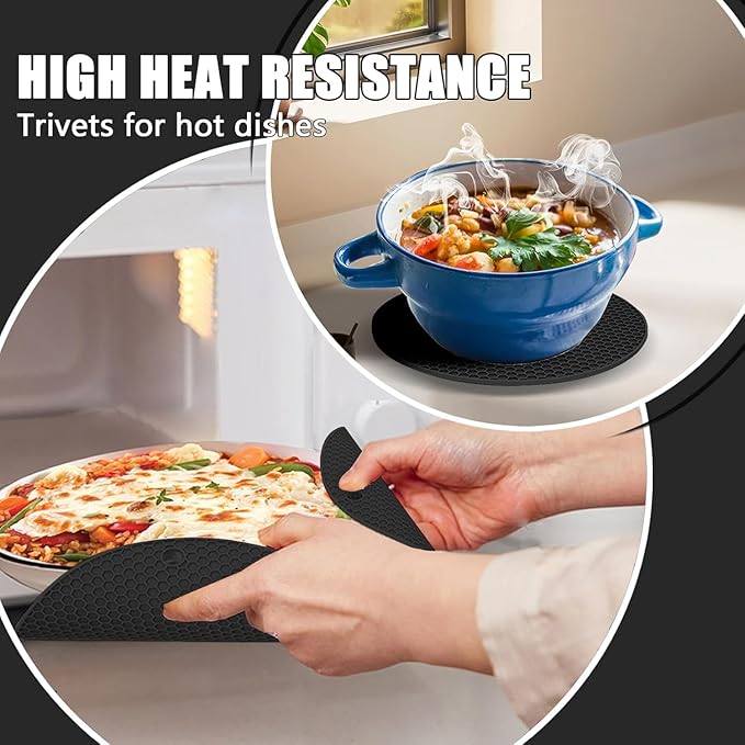 Oven Mitts with Heat-Resistant Hot Pads and Five Silicone Spatulas Designed for Kitchen Baking Cooking, Oven Glove Soft Cotton Lining, Waterproof, BPA-Free (New-Black, 12.6)