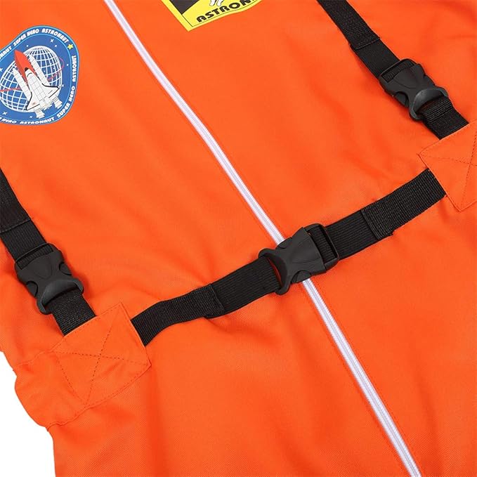 Men's Adult Astronaut Spaceman Costume Coverall Pilot Air Force Flight Jumpsuit Dress Up Party