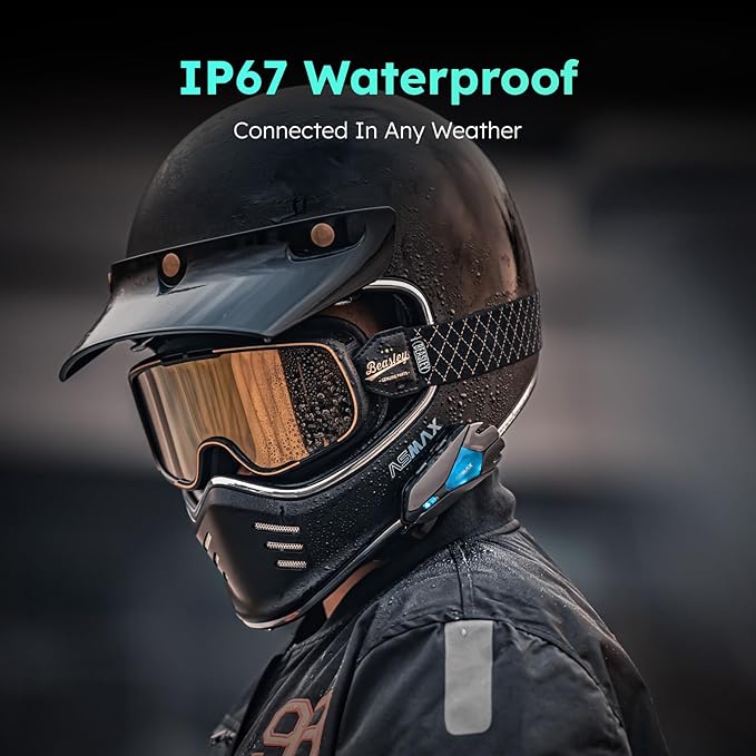 Z1 Motorcycle Intercom - 3-Mode Communication for 10 Riders, Dual-Chip Audio Multitasking, Offline Voice & App Control, Bluetooth Helmet Headset with HiFi Speakers