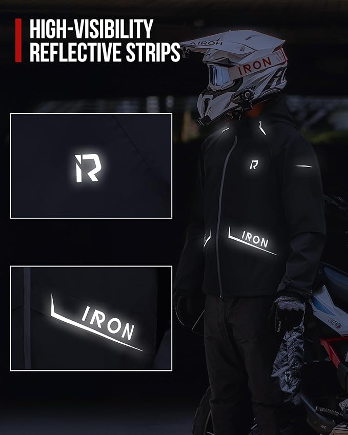 Motorcycle Rain Gear, Rain Suit for Men & Women Waterproof Jacket and Pants Breathable Reflective Raincoat for Fishing, Golf