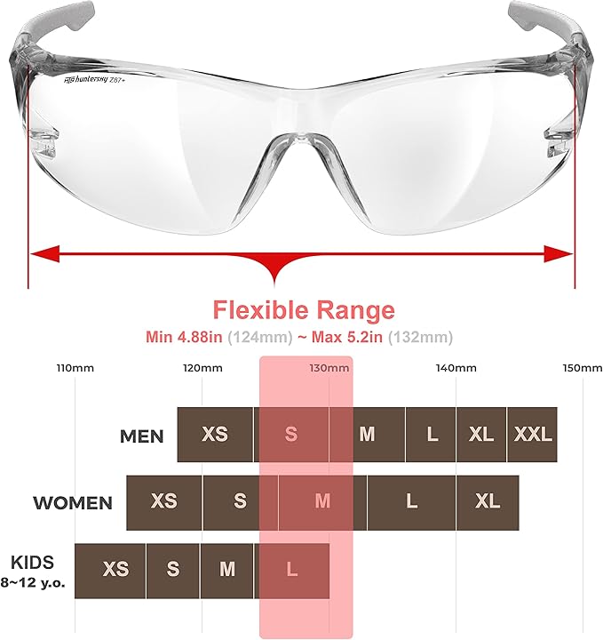 ANSI Z87.1 Anti-Fog Wrap-Around Clear Safety Glasses, Pickleball lab chemistry goggles with Scratch Resistant