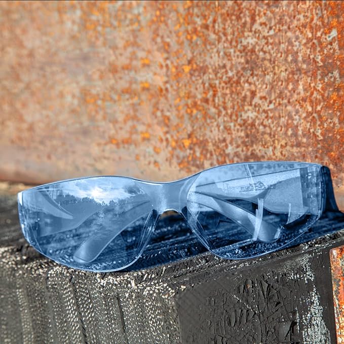 BISON LIFE Safety Glasses - Scratch Resistant Wrap Around Eyewear, Polycarbonate ANSI Z87.1 Impact Resistant Lens