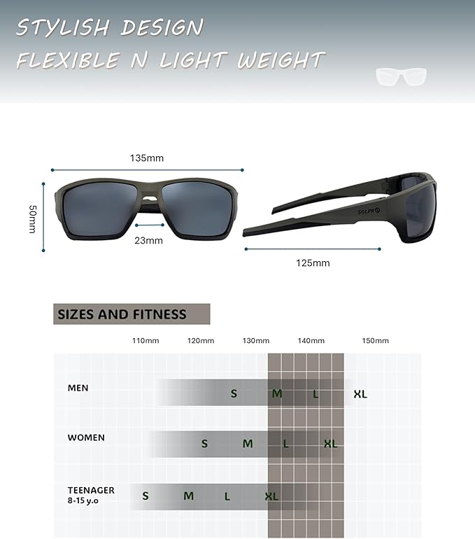 Polarized Riding Sunglasses Foam Padded Wraparound Fit Men Women Motorcycle Driving Running Cycling Fishing