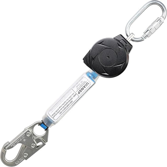 6FT Self Retracting Lifeline Fall Protection Retractable Safety Lanyard Rectracting Lifeline Personal Fall Arrest Protection ANSI Self Retractable Gear for Roofing Construction(Small Hook)