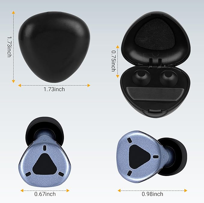 Ear Plugs for Sleeping, Reusable Hearing Protection for Sleep,Work,Focus,Travel, Adjustable Passive Earplugs for Concerts & Festivals, Navy Blue
