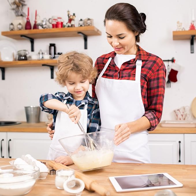 lepni.me Chefs Aprons | Cooking Baking Grilling for Home Restaurant | Premium Kitchen Aprons with Double Pocket for Men Women