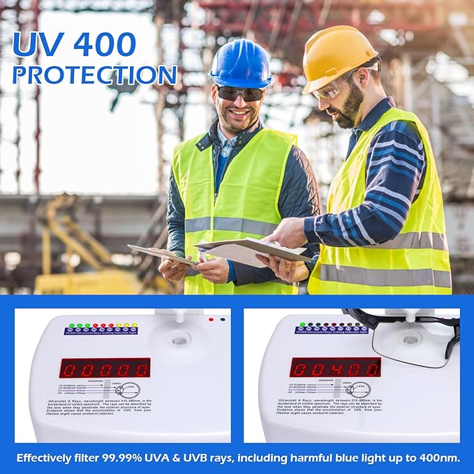 OXG 6 Pack Anti-Fog Safety Glasses, ANSI Z87+ Impact & Scratch Resistant Protective Eyewear for Work, Lab, Construction