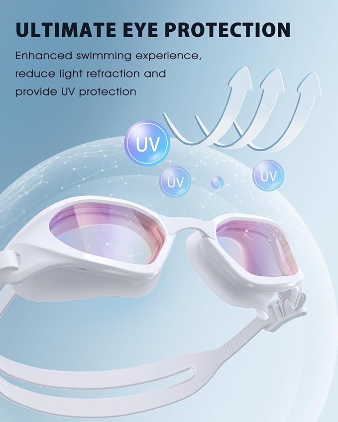 Swim Goggles, Unisex Adult Swimming Goggles Upgraded Anti Fog Anti UV No Leakage Wide View for Men Women Youth