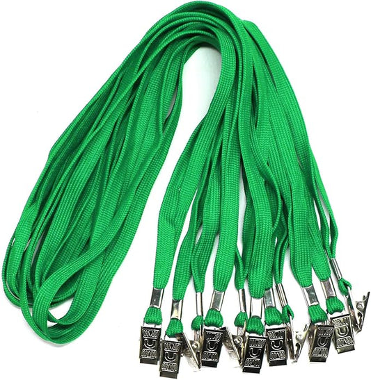 Ollain Badge Lanyards Neck Bulk Cruise Lanyards Lanyard with Clip for ID Card Name Tags Badge Holders (Green, 100 Pack)