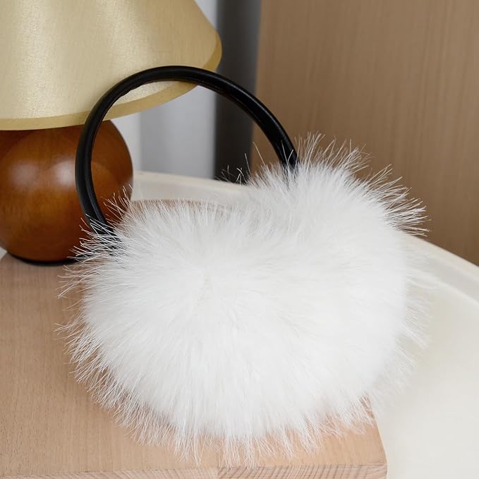 Women's Faux Fur Ear Muffs For Winter Women - Warm Faux Fur Fuzzy Ear Muffs Windproof Cold Weather Ear Warmers