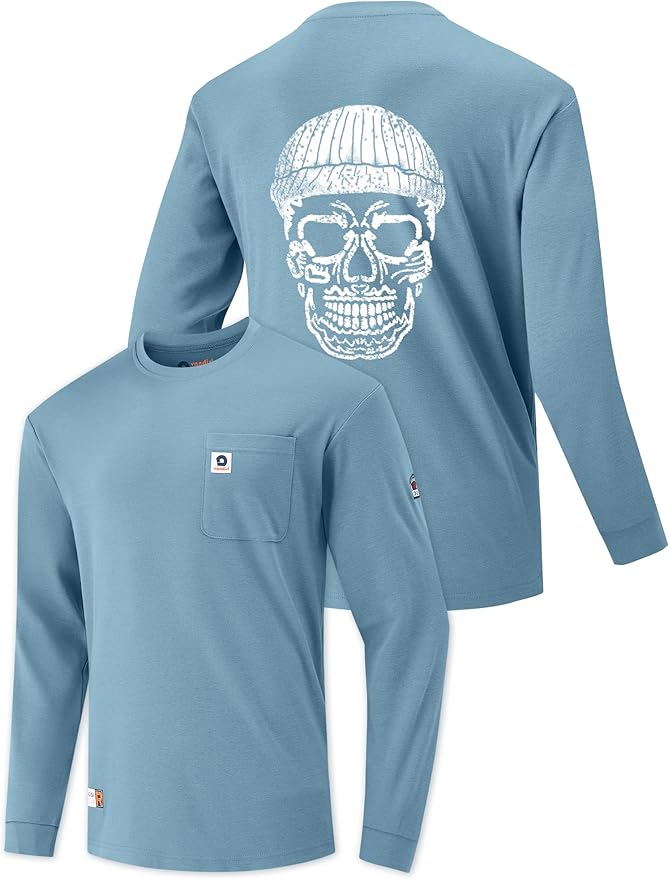 FR Shirts for Men 100% Cotton 5.5oz Lightweight NFPA2112/CAT2 Flame Resistant Shirts for Men Long Sleeve