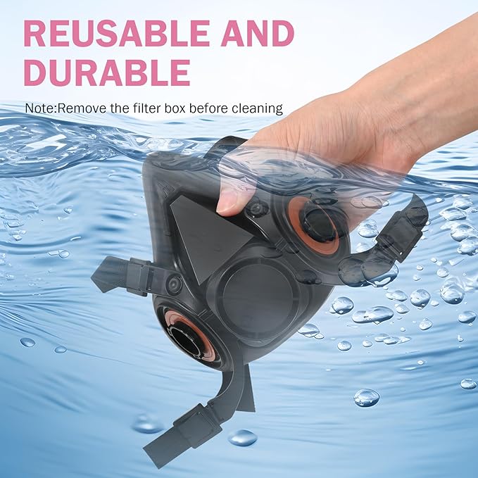 Respirator Gas Mask With 6001 Filters, Gas Masks Survival Nuclear and Chemical for Painting, Organic Vapors