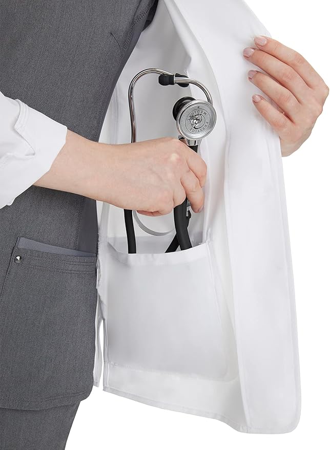 Healing Hands Womens Lab Coat 4 Pocket Full Sleeve Mid Length 5064 Felicity The White Coat Minimalist Collection
