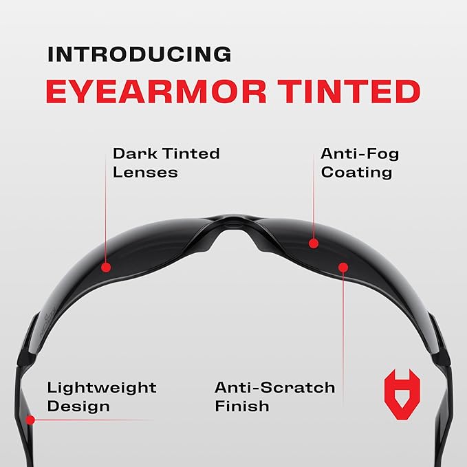 NoCry Safety Sunglasses for Men and Women; Certified ANSI Z87.1 Dark Tinted Safety Glasses with Anti-Fog & Anti-Scratch Lenses and UV Protection; Cycling Glasses, Sports Sunglasses for Men and Women