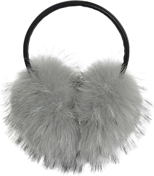 Women's Faux Fur Ear Muffs For Winter Women - Warm Faux Fur Fuzzy Ear Muffs Windproof Cold Weather Ear Warmers