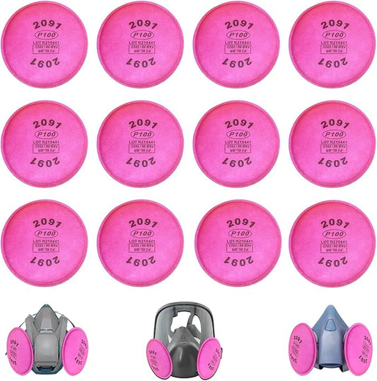 2091 P100 Particulate Filter Compatible with 2091, Installed on P100 Filter Retainer Replacement for 6000 6200 6800 7000 FF-4 for Sanding Welding Painting(6pack)