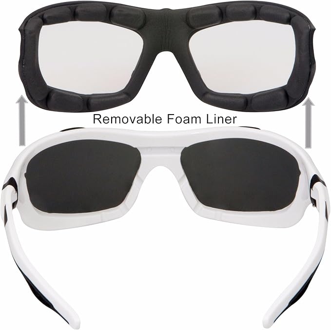 WYND Blocker Motorcycle Riding Glasses Extreme Sports Wrap Sunglasses (White/Smoke)