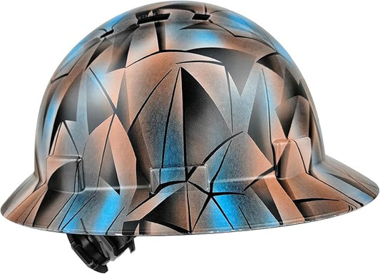 Full Brim Hard Hat - OSHA Safety Helmet Durable Lightweight Carbon Fiber Hard Hat, 6-Point Ratchet Suspension Protective Gear for Men and Women