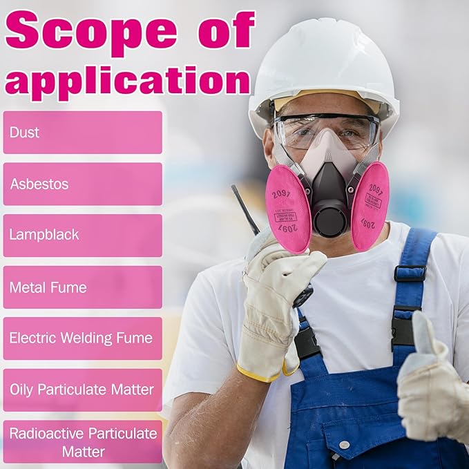 (10 Pairs)2091 Particulate Filter for Respirator,Respirator Filters/Cartridges,Compatible with 6000,7000,FF-400 Respirator mask,Suitable for Filtering Solid Particulate Matter,Dust,Asbestos etc