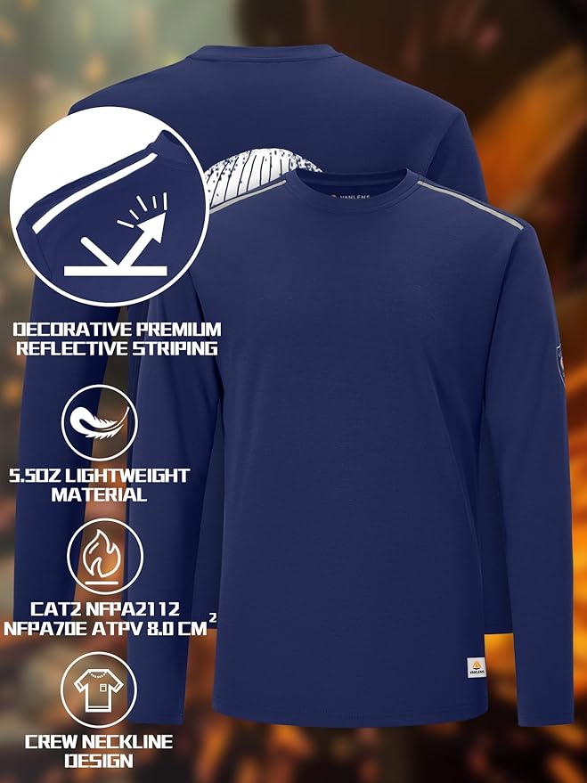 Men's Green Large Regular Fit 5.5oz 100% Cotton Long Sleeve FR Shirt for Work & Outdoor Activities