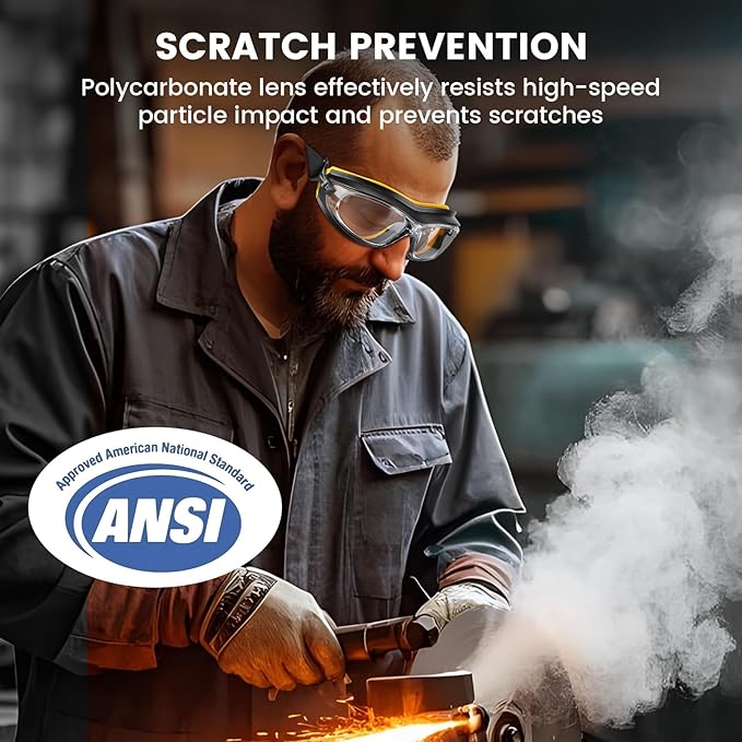 Welding Glasses, Safety Welding Goggles Coating Polycarbonate Lens Anti-Fog Anti-Scratch UV-Protective
