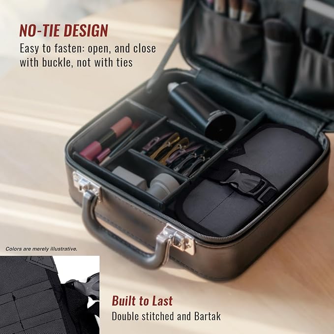 Under NY Sky Salon Scissors Roll Up Holder – Professional Oxford Canvas Pouch Case for Hair Stylists, Barbers & Hairdressers – Portable Storage Organizer for Hair Cutting Shears & Salon Tools - Grey
