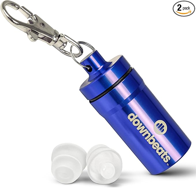 High Fidelity Ear Plugs for Hearing Protection - Discreet, Clear Ear Plugs for Concerts, Festivals & Noisy Events - Up to 18dB Background Noise Reduction Reusable Ear Plugs - Comes with Aluminum Case