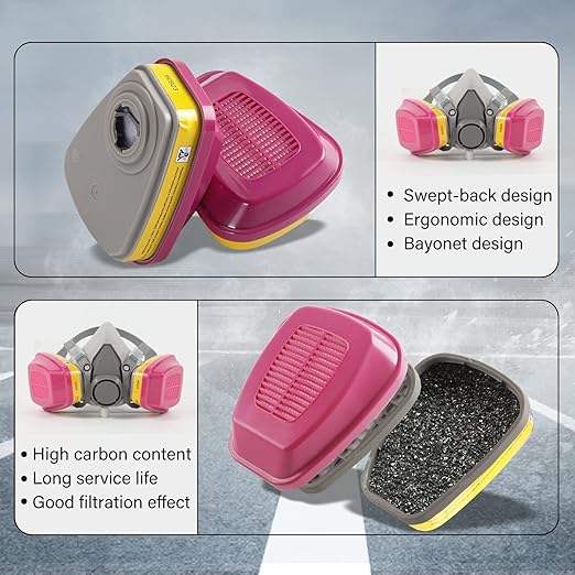 Respirator Cartridge, 60923 Particulate Filter, for Half and Full Face Pieces 6000, 7000 and FF-400 Series, Effective Filtering Organic Vapors, Acid Gases and Particulates, 30 Pair