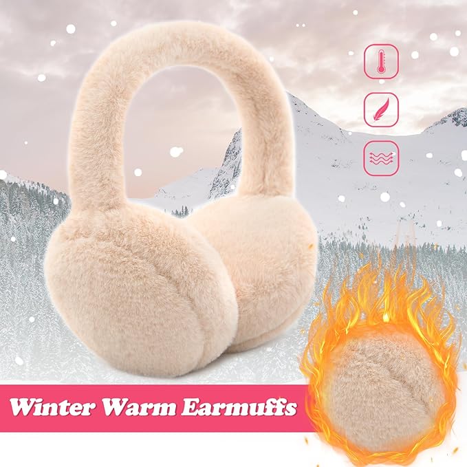 Kids Winter Earmuffs Baby Warm Ear Muff Girls Cute Furry Ear Warmers Boys Foldable Ear Covers for Cold Weather