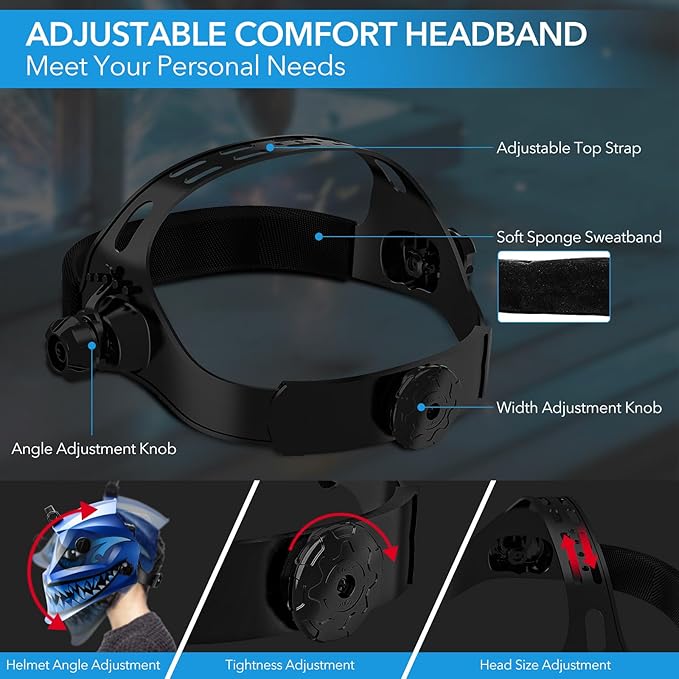 Welding Hood Auto Darkening Welding Helmet with Light True Color 1/1/1/2 Top Optical Clarity Wide Shade 9-13 Welding Mask with Grinding Weld Helmet (KTS-JD03)
