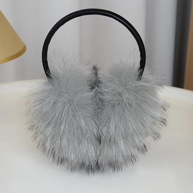 Women's Faux Fur Ear Muffs For Winter Women - Warm Faux Fur Fuzzy Ear Muffs Windproof Cold Weather Ear Warmers