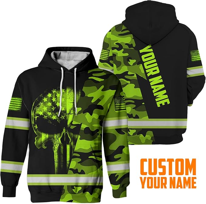 Maddly High Visibility US Flag Collection Safety Workwear Custom Name for Workers, Runners, Truckers, Patriotic