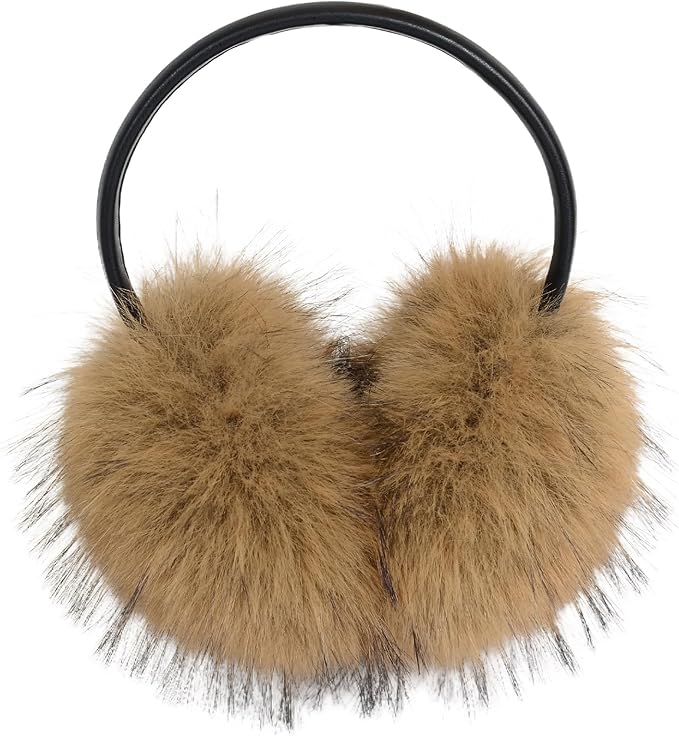 Women's Faux Fur Ear Muffs For Winter Women - Warm Faux Fur Fuzzy Ear Muffs Windproof Cold Weather Ear Warmers