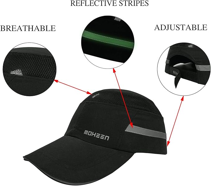 Lightweight Safety Bump Cap - Breathable Baseball Style Protective Hat with Reflective Stripes