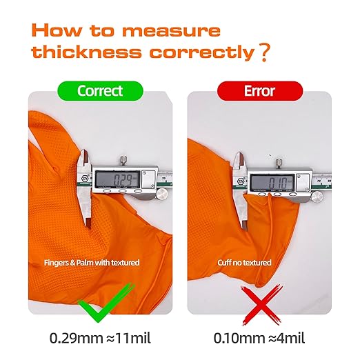 10mil Disposable-Nitrile Chemical-Resistant Rubber-Gloves for Men - Mechanics Gloves Heavy Duty, Latex Free, Automotive (Orange 200 Counts, Large)