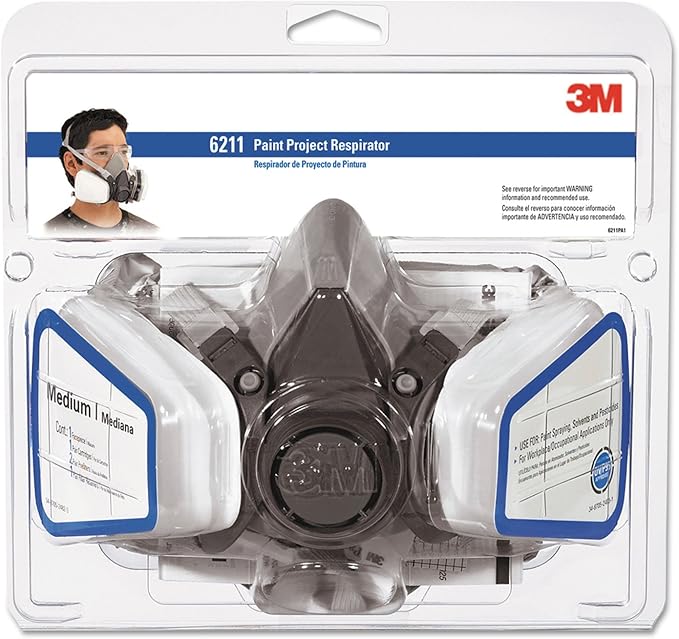 3M 6111PA1A Half Facepiece Paint Spray/Pesticide Respirator, Small
