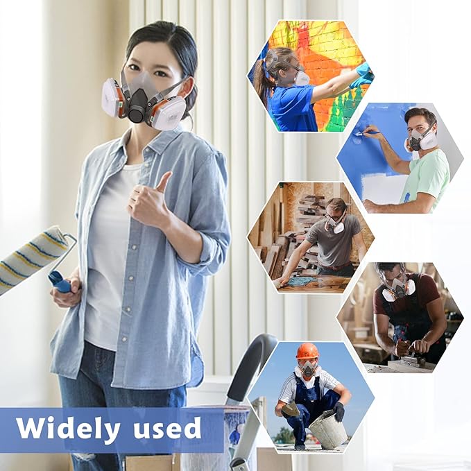 50PCS 5N11 Particulate Filter Cottons - Respirator Filter Cotton Replacement, for Gas Respirator 6000 6100 6200 6800 7501 7502 Series, Used in Spray Paint Dust Particles, White
